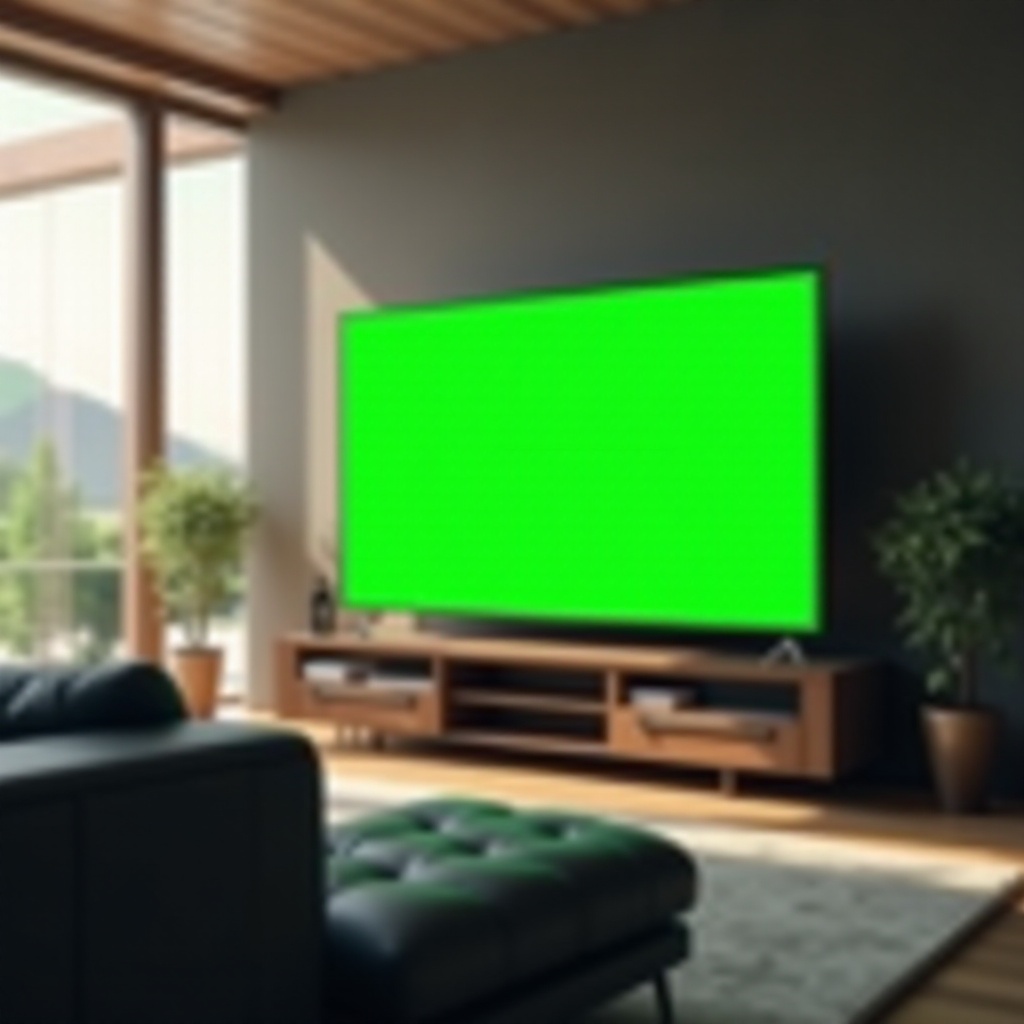 зеленый экран на телевизоре LG