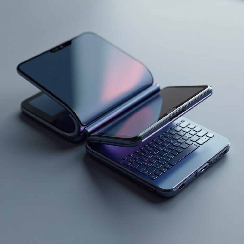 telefon z klapką z ekranem dotykowym i klawiaturą