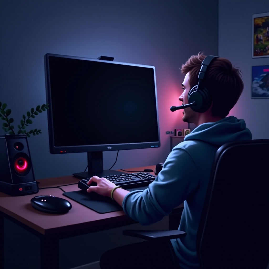 شاشة الكمبيوتر سوداء أثناء اللعب